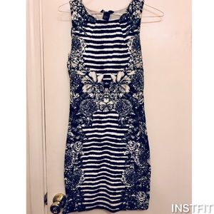 Black and white form fitting dress